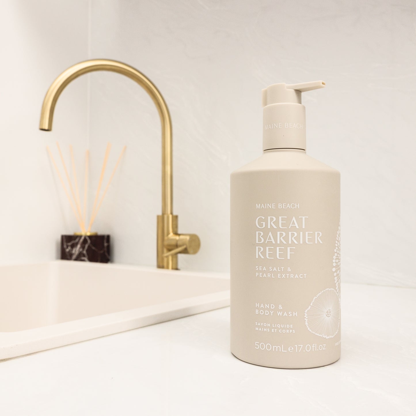 Maine Beach Great Barrier Reef Sea Salt Hand & Body Wash 500ml — included in The Host's Welcome hosting gift set