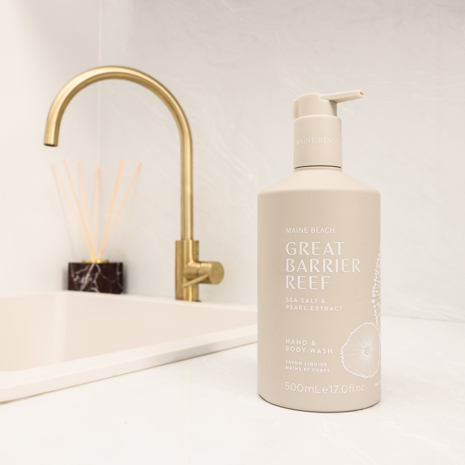 Maine Beach Great Barrier Reef Sea Salt Hand & Body Wash 500ml — included in The Host's Welcome hosting gift set