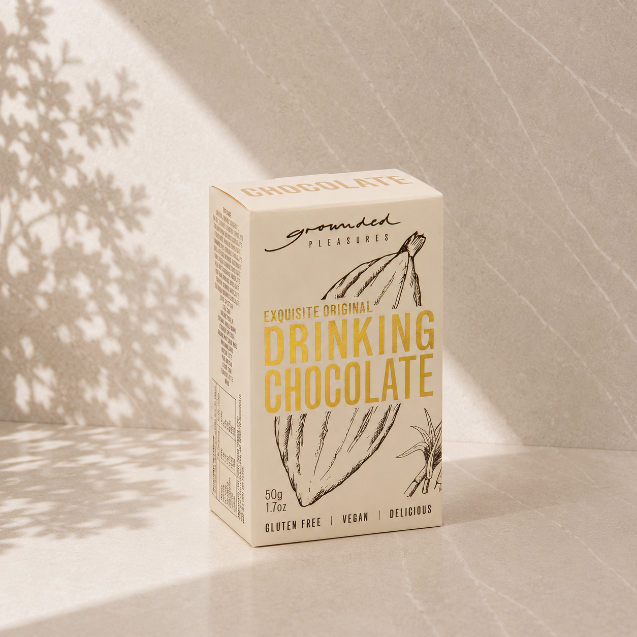 Grounded Pleasures Artisan Drinking Chocolate 50g — gluten free and vegan, included in Escape for Two couples gift hamper by The Gifting Pantry
