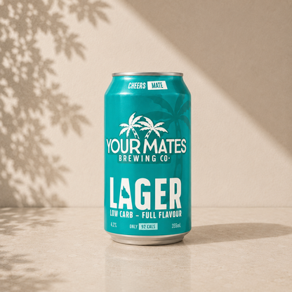 Your Mates Brewing Co. Low Carb Lager 355ml — included in The Backyard Session Father's Day beer hamper for dad
