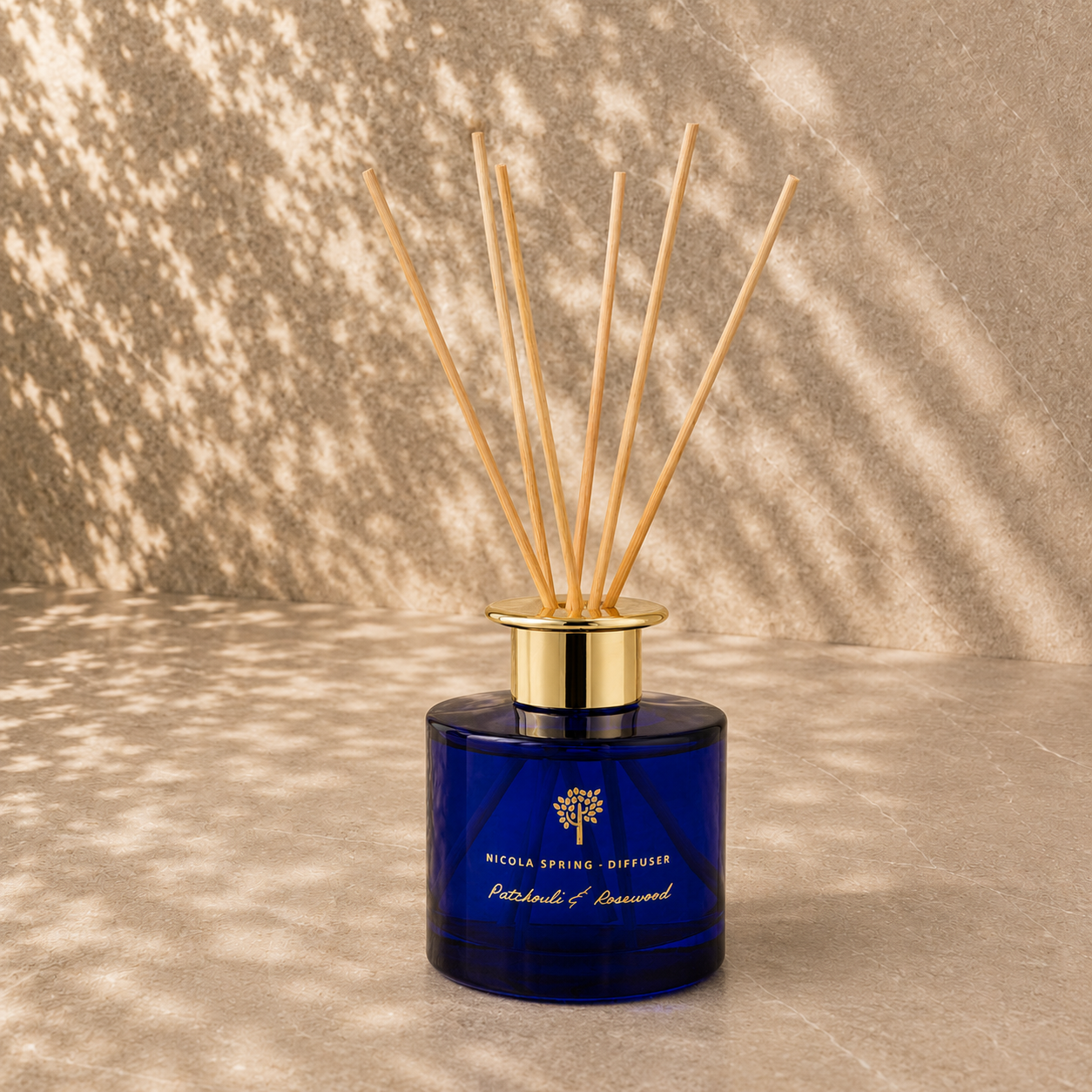 Nicola Spring Patchouli & Rosewood reed diffuser — included in A Little Calm at Home home fragrance gift hamper by The Gifting Pantry