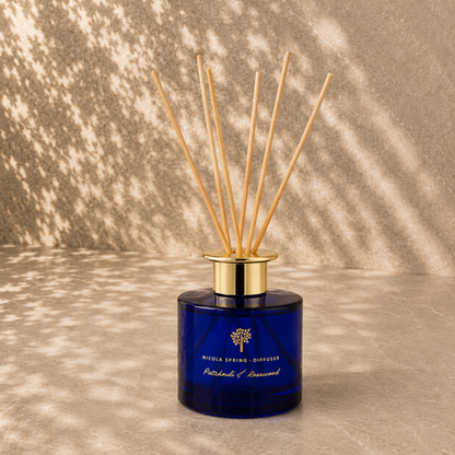 Nicola Spring Patchouli & Rosewood reed diffuser — included in A Little Calm at Home home fragrance gift hamper by The Gifting Pantry